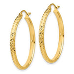 Load image into Gallery viewer, 14k Yellow Gold 30mm x 2.5mm Diamond Cut Round Hoop Earrings
