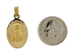 Załaduj obraz do przeglądarki galerii, 14k Yellow Gold Sacred Heart of Jesus Oval Pendant Charm
