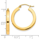 Load image into Gallery viewer, 10k Yellow Gold 24mm x 3mm Classic Square Tube Round Hoop Earrings
