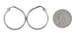 Carregar imagem no visualizador da galeria, 14k White Gold 28mm x 4mm Diamond Cut Round Hoop Earrings
