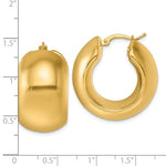 Lataa kuva Galleria-katseluun, 18K 14K Yellow Gold 27mm x 15mm Classic Round Hoop Earrings
