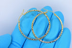 Kép betöltése a galériamegjelenítőbe: 14k Yellow Gold 37mm x 2.5mm Diamond Cut Round Hoop Earrings
