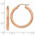 Afbeelding in Gallery-weergave laden, 14K Rose Gold 30mm x 3mm Classic Round Hoop Earrings
