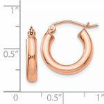 Load image into Gallery viewer, 14K Rose Gold 16mm x 3mm Classic Round Hoop Earrings
