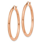 Load image into Gallery viewer, 14K Rose Gold 40mm x 3mm Classic Round Hoop Earrings
