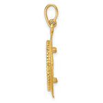 Charger l'image dans la galerie, 14k yellow gold prong coin bezel holder holds 15mm coins or us $1 dollar type 2 diamond shaped beaded pendant charm
