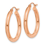 Lade das Bild in den Galerie-Viewer, 10k Rose Gold Classic Round Hoop Earrings 24mm x 3mm

