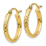 Φόρτωση εικόνας στο εργαλείο προβολής Συλλογής, 14k Yellow Gold 18mm x 2.5mm Diamond Cut Round Hoop Earrings
