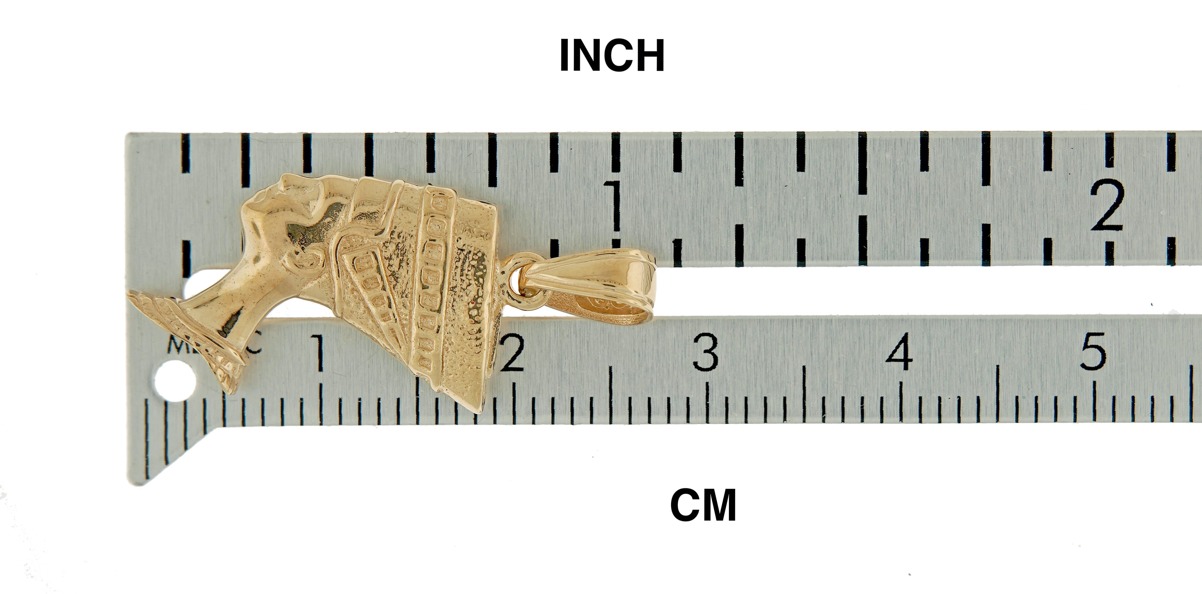 14k yellow gold egyptian nefertiti 3d pendant charm