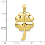 Lataa kuva Galleria-katseluun, 10K Yellow Gold 4-Leaf Clover Pendant with Size Scale
