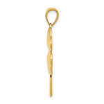 Lataa kuva Galleria-katseluun, 10K Yellow Gold 4-Leaf Clover Pendant Side View
