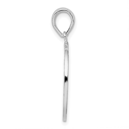 Side profile of 925 sterling silver Tree of Life cut out pendant charm rhodium plated
