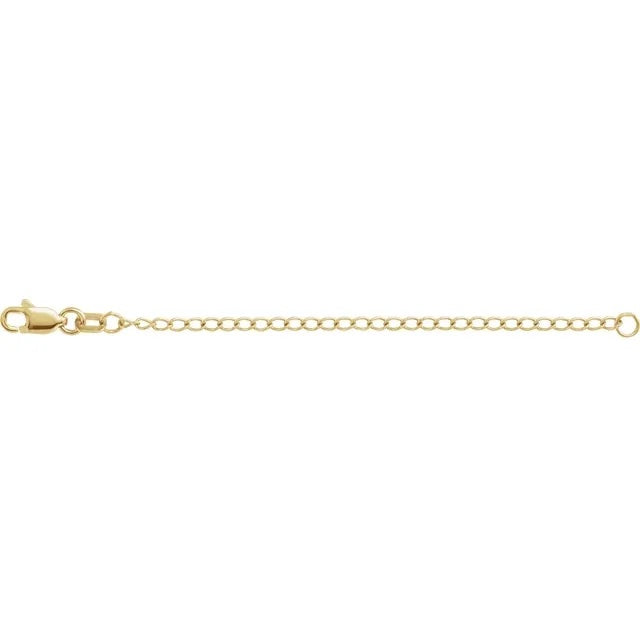 18k 14k Yellow Rose White Gold Sterling Silver Box Cable Curb Heart Rope Wheat Chain Extender 3 inches