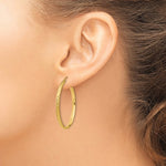 將圖片載入圖庫檢視器 14k Yellow Gold 37mm x 2.5mm Diamond Cut Round Hoop Earrings
