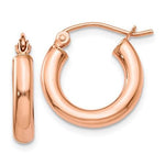 Charger l&#39;image dans la galerie, 14K Rose Gold 16mm x 3mm Classic Round Hoop Earrings
