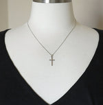 Load image into Gallery viewer, 14k White Gold Cross Polished 3D Hollow Small Pendant Charm
