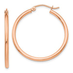 Carregar imagem no visualizador da galeria, 10k Rose Gold Classic Round Hoop Earrings 31mm x 2mm
