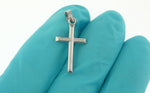 Lade das Bild in den Galerie-Viewer, 14k White Gold Cross Polished 3D Hollow Small Pendant Charm
