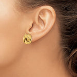 Cargar imagen en el visor de la galería, 14k Yellow Gold 16mm Classic Love Knot Stud Post Earrings
