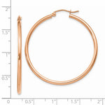 Load image into Gallery viewer, 14K Rose Gold 40mm x 2mm Classic Round Hoop Earrings
