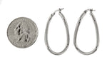 Kép betöltése a galériamegjelenítőbe: Sterling Silver Twisted Hoop Earrings 32mm x 18mm
