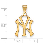 Kép betöltése a galériamegjelenítőbe: 14k 10k Yellow White Gold or Sterling Silver New York Yankees LogoArt Licensed Major League Baseball MLB Pendant Charm
