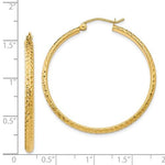 Ladda upp bild till gallerivisning, 14k Yellow Gold 37mm x 2.5mm Diamond Cut Round Hoop Earrings

