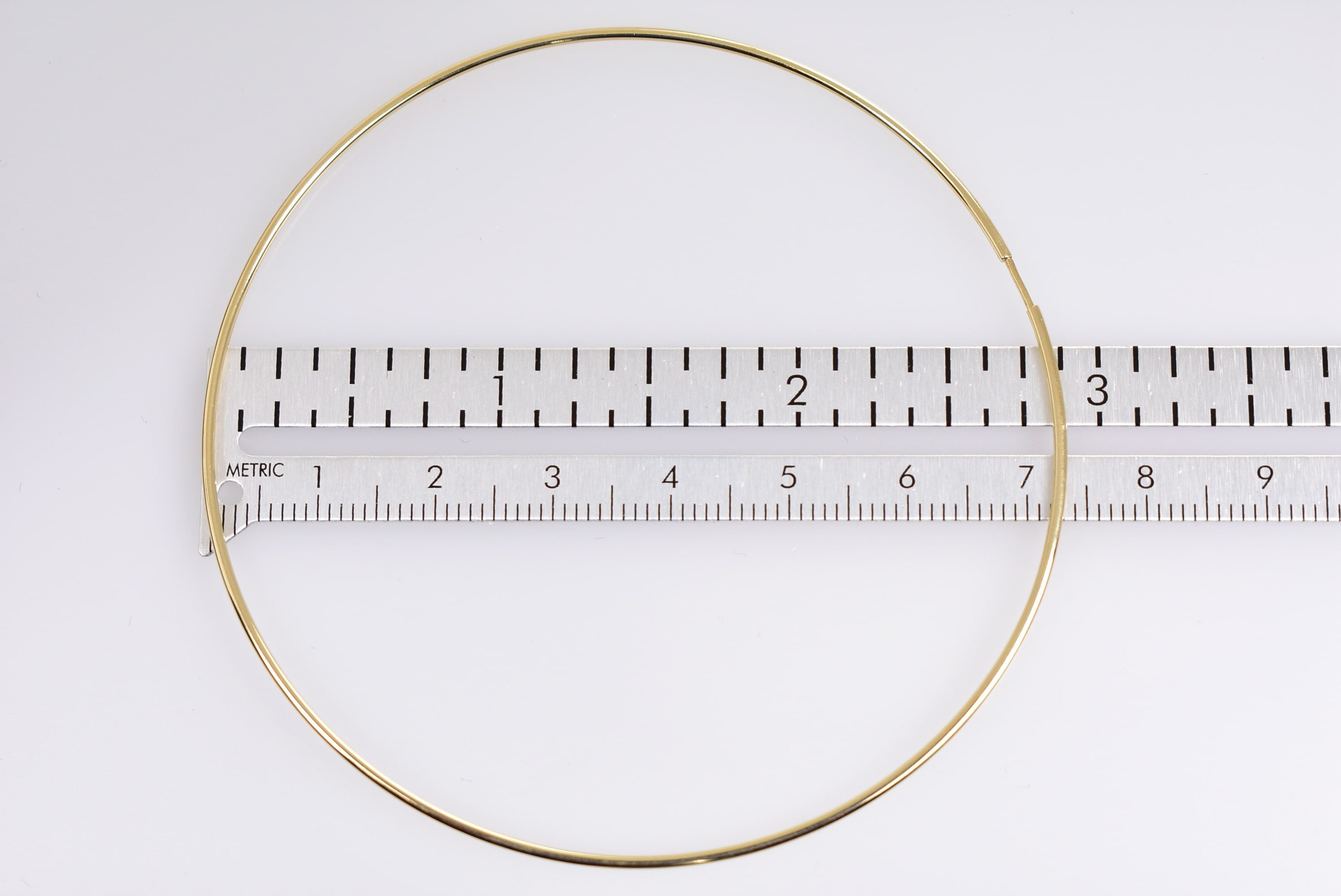 10K Yellow Gold Extra Large 68mm x 2mm Endless Hoop Earrings