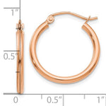 Charger l&#39;image dans la galerie, 10k Rose Gold Classic Round Hoop Earrings 21mm x 2mm
