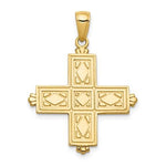 Afbeelding in Gallery-weergave laden, 14k Yellow Gold Jerusalem Cross Reversible Pendant Charm
