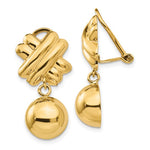 Kép betöltése a galériamegjelenítőbe: 14k Yellow Gold Non Pierced Clip On Ball Dangle Earrings
