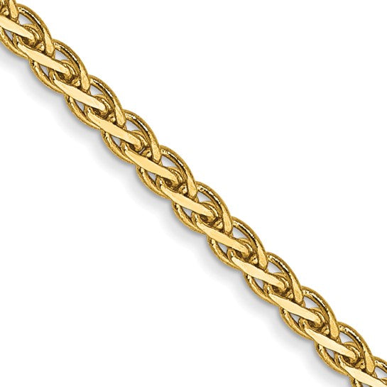 14K Yellow Gold 1.9mm Flat Wheat Spiga Bracelet Anklet Choker Necklace Pendant Chain