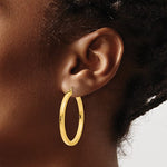 Load image into Gallery viewer, 10K Yellow Gold 40mm x 3mm Square Tube Round Hoop Earrings
