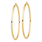 Carica l&#39;immagine nel visualizzatore di Gallery, 14K Yellow Gold 80mm x 3mm Extra Large Giant Gigantic Big Lightweight Round Classic Hoop Earrings
