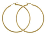 Charger l'image dans la galerie, 14K Yellow Gold 70mm x 3mm Extra Large Giant Gigantic Big Lightweight Round Classic Hoop Earrings
