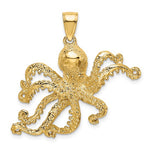 Kép betöltése a galériamegjelenítőbe: 14k Yellow Gold Octopus Pendant Charm
