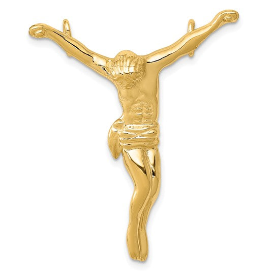 14k Yellow Gold Corpus Jesus Christ Chain Slide Pendant Charm