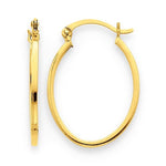 Lataa kuva Galleria-katseluun, 14k Yellow Gold Classic Oval Lightweight Hoop Earrings
