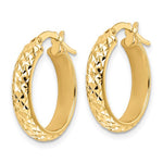 Load image into Gallery viewer, 14K Yellow Gold 18mm x 4mm Diamond Cut Round Hoop Earrings

