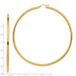 Load image into Gallery viewer, 14K Yellow Gold 90mm x 3mm Extra Large Giant Gigantic Big Round Classic Hoop Earrings
