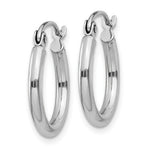 Charger l'image dans la galerie, 14K White Gold 15mm x 2mm Classic Round Hoop Earrings
