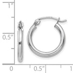 Charger l'image dans la galerie, 14K White Gold 15mm x 2mm Classic Round Hoop Earrings
