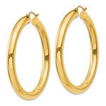 Indlæs billede til gallerivisning 14K Yellow Gold 50mm x 5mm Classic Round Hoop Earrings
