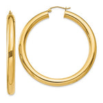 Indlæs billede til gallerivisning 14K Yellow Gold 50mm x 5mm Classic Round Hoop Earrings

