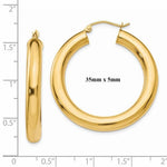 Load image into Gallery viewer, 14K Yellow Gold 35mm x 5mm Classic Round Hoop Earrings
