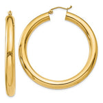 Indlæs billede til gallerivisning 14K Yellow Gold 45mm x 5mm Classic Round Hoop Earrings
