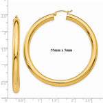 Load image into Gallery viewer, 14K Yellow Gold 55mm x 5mm Classic Round Hoop Earrings
