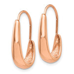 Load image into Gallery viewer, 14K Rose Gold 8mm x 5mm Tapered J-Hoop Wire J Round Hoop Earrings
