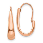Load image into Gallery viewer, 14K Rose Gold 8mm x 5mm Tapered J-Hoop Wire J Round Hoop Earrings
