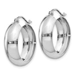 Load image into Gallery viewer, 14K White Gold 20mm x 7mm Classic Round Hoop Earrings
